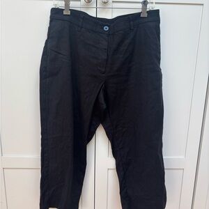 J. Jill Women's Linen Stretch black trousers pants size 14P